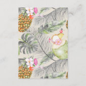 ビーチ結婚パイナップル情報ゲストカード エンクロージャーカード (裏面)