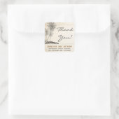 ビーチ結婚パーマ感謝していのステッカー スクエアシール (バッグ)