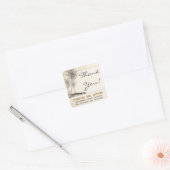 ビーチ結婚パーマ感謝していのステッカー スクエアシール (封筒)