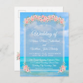 ビーチ結婚フローラ インビテーションポストカード (正面/裏面)