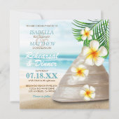 ビーチ結婚上の |リハーサルディナー 招待状 (正面)