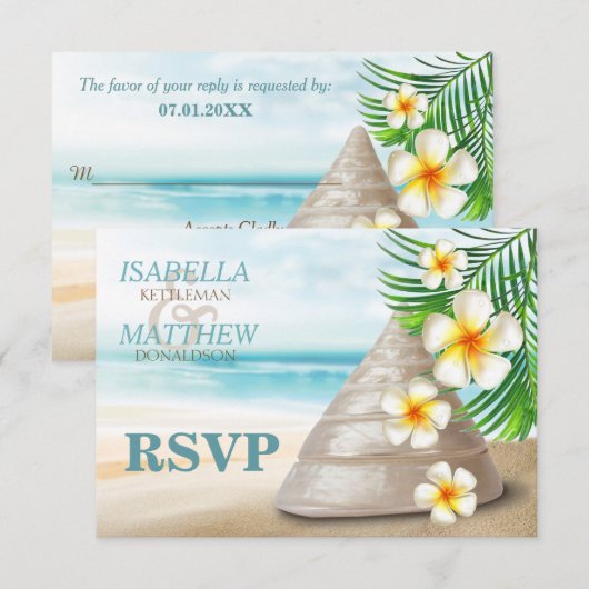 ビーチ結婚上の | RSVP (正面/裏面)