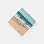 ビーチ結婚写真ありがとう スタンダードカクテルナプキン (角)