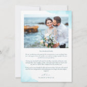 ビーチ結婚写真サンキューカード 招待状 (裏面)