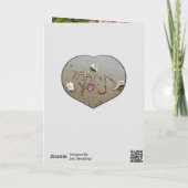 ビーチ結婚式ありがとう写真ハート シーズンカード (裏面)