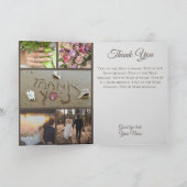 ビーチ結婚式ありがとう写真ハート シーズンカード (内部)