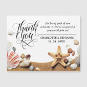 ビーチ結婚式ありがとう磁気カード (正面)