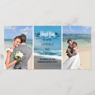 ビーチ結婚式ありがとう サンキューカード