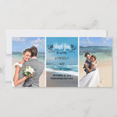 ビーチ結婚式ありがとう サンキューカード (正面)