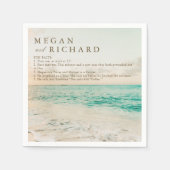 ビーチ結婚式おもしろいカップルについての事実 スタンダードカクテルナプキン (正面)