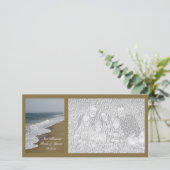 ビーチ結婚式たった今結婚しました 案内状 (スタンド正面)