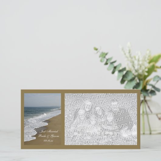 ビーチ結婚式たった今結婚しました 案内状 (スタンド正面)
