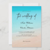 ビーチ結婚式で 招待状 (正面)