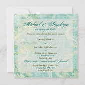 ビーチ結婚式のカメの渦巻の婚約 招待状 (裏面)