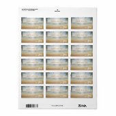 ビーチ結婚式のシーシェル結婚、サンセットのラベル ラベル (フルシート)