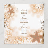 ビーチ結婚式のテーマのエレガントなメニュー メニュー (裏面)