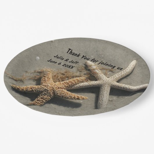 ビーチ結婚式のテーマのパーティーのプレート ペーパープレート (アングル)