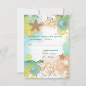 ビーチ結婚式のテーマの応答のrsvp 出欠カード (裏面)