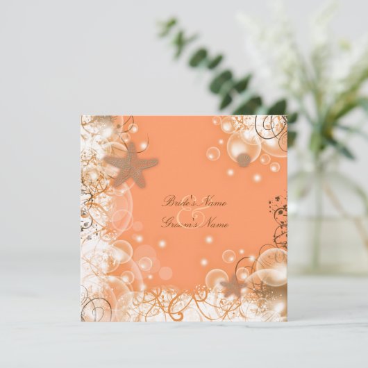 ビーチ結婚式のテーマの~のエレガントなパーティーのカスタム 招待状 (スタンド正面)