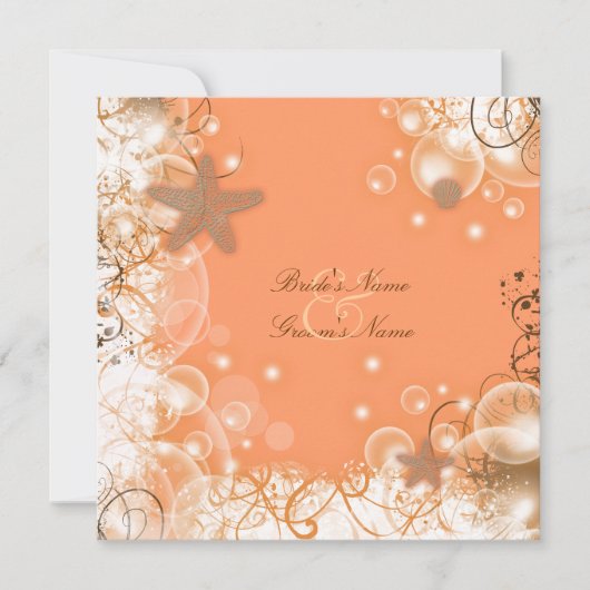 ビーチ結婚式のテーマの~のエレガントなパーティーのカスタム 招待状 (正面)