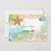 ビーチ結婚式のテーマの~の応答のrsvpカード 出欠カード (正面)