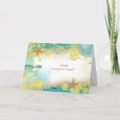 ビーチ結婚式のテーマの~は感謝していしています サンキューカード (裏面)