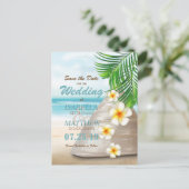 ビーチ結婚式の保存 案内ポストカード (スタンド正面)