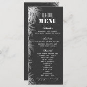 ビーチ結婚式の名刺(シャルボードパームの木) メニュー (正面/裏面)