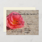 ビーチ結婚式の応答カード-砂に上がりました 出欠カード (正面/裏面)