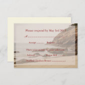ビーチ結婚式の応答カード-荒磯 出欠カード (正面/裏面)