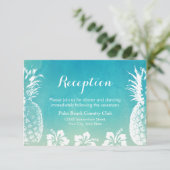 ビーチ結婚式の披露宴の水彩画のパイナップル 招待状 (スタンド正面)