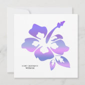 ビーチ結婚式の招待状のハイビスカスの紫色のピンク 招待状 (裏面)