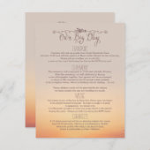 ビーチ結婚式の挿入物"私達の大きい日" エンクロージャーカード (正面/裏面)