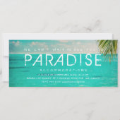 ビーチ結婚式の搭乗券のフロリダの鍵 招待状 (裏面)