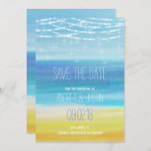 ビーチ結婚式の日付の保存 セーブザデート (正面/裏面)