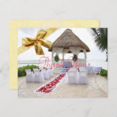 ビーチ結婚式の望楼はCard2感謝していしています サンキューカード (正面/裏面)