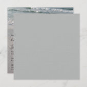 ビーチ結婚式の海洋波及び砂 招待状 (正面/裏面)