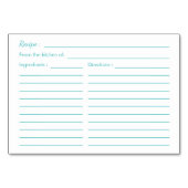 ビーチ結婚式の珊瑚礁のブライダルシャワーのレシピ テーブルナンバー (裏面)