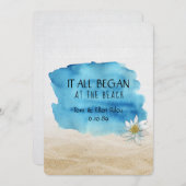 ビーチ結婚式の発願の更新式招待状 招待状 (正面/裏面)