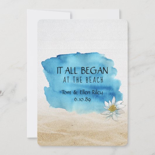 ビーチ結婚式の発願の更新式招待状 招待状 (正面)