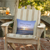 ビーチ結婚式の花嫁及びパーソナライズな新郎の記念品 クッション (椅子)