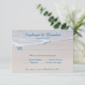 ビーチ結婚式の返信カード(メニューの選択あり) 出欠カード (スタンド正面)