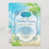 ビーチ結婚式の随行順序 プログラム (正面/裏面)