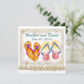 ビーチ結婚式の顧客改訂 招待状 (スタンド正面)