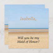 ビーチ結婚式は私のメイド・オブ・オーナー(花嫁付き添い人)カード 招待状 (正面/裏面)