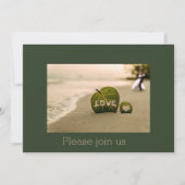 ビーチ結婚式への愛の招待 招待状 (正面)
