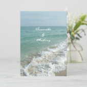 ビーチ結婚式または宛先ウェディングブルー海 招待状 (スタンド正面)