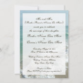 ビーチ結婚式または宛先ウェディングブルー海 招待状 (裏面)