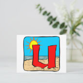 ビーチ結婚式アイディアレターU ポストカード (スタンド正面)