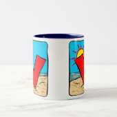 ビーチ結婚式アイディアレターV ツートーンマグカップ (中央)